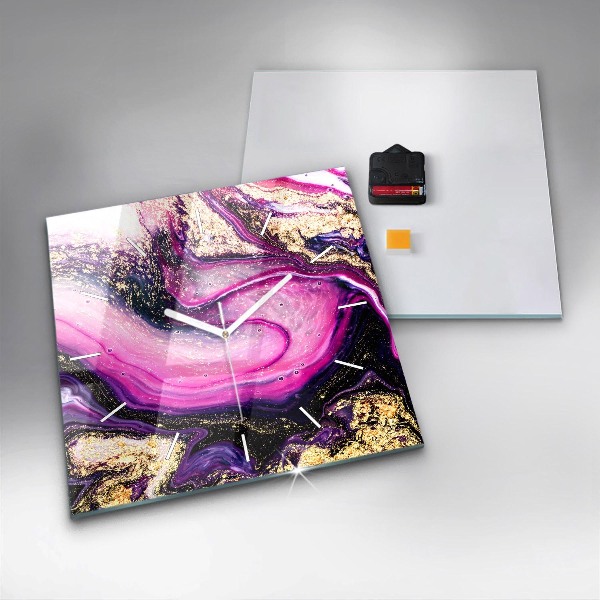 Horloge murale carrée Marbre abstrait