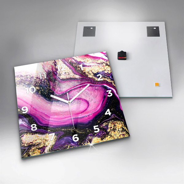 Horloge murale carrée Marbre abstrait