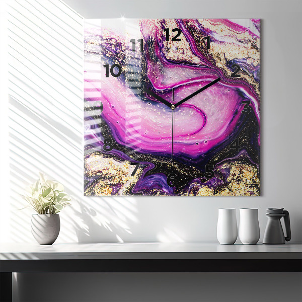 Horloge murale carrée Marbre abstrait