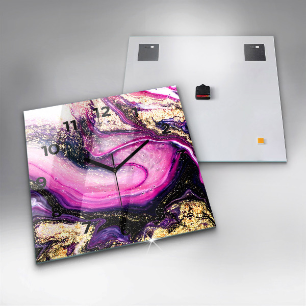 Horloge murale carrée Marbre abstrait