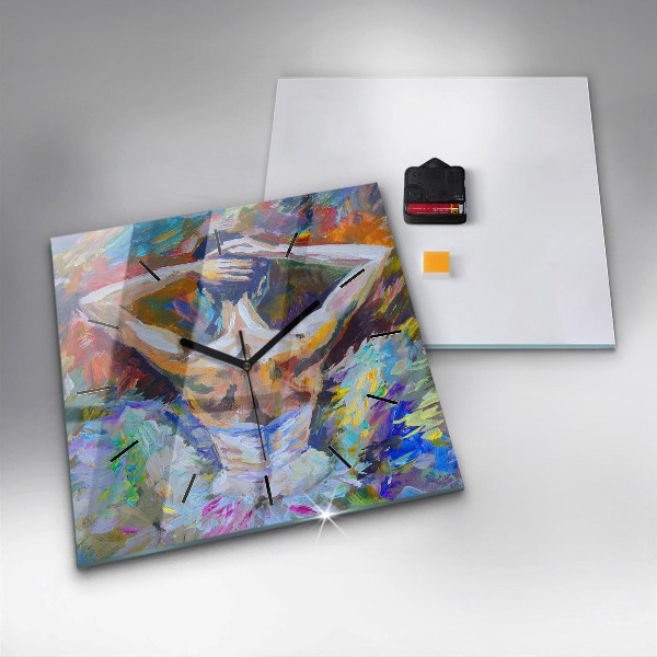 Horloge murale carrée Ballerine peinte