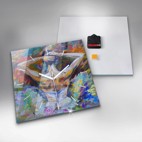 Horloge murale carrée Ballerine peinte