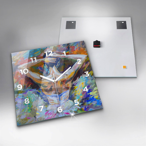 Horloge murale carrée Ballerine peinte