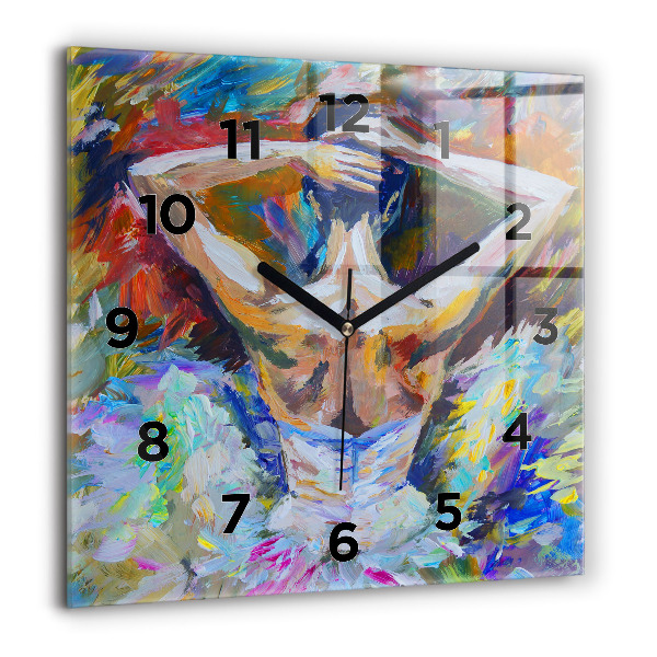Horloge murale carrée Ballerine peinte