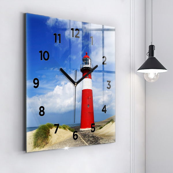 Horloge carrée en verre Phare