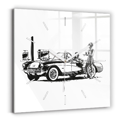 Horloge carrée en verre Illustration rétro