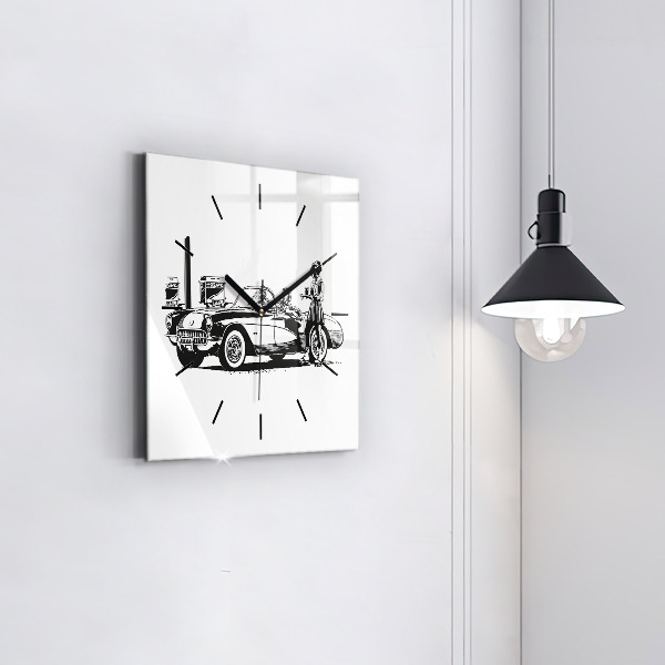 Horloge carrée en verre Illustration rétro