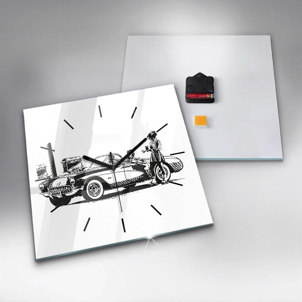 Horloge carrée en verre Illustration rétro