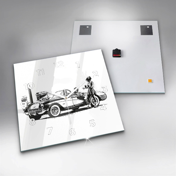 Horloge carrée en verre Illustration rétro