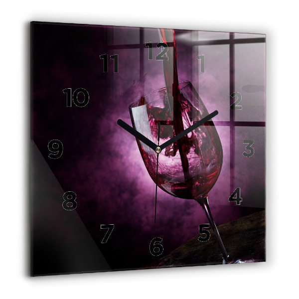 Horloge carrée en verre Verre à vin