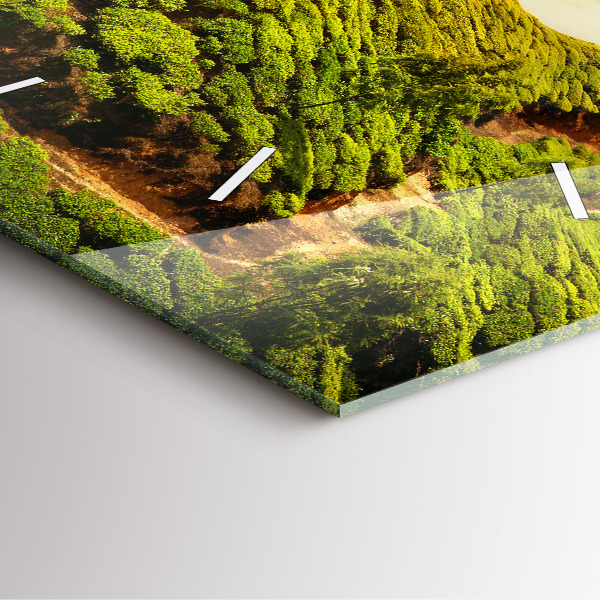 Horloge carrée en verre Colline du thé