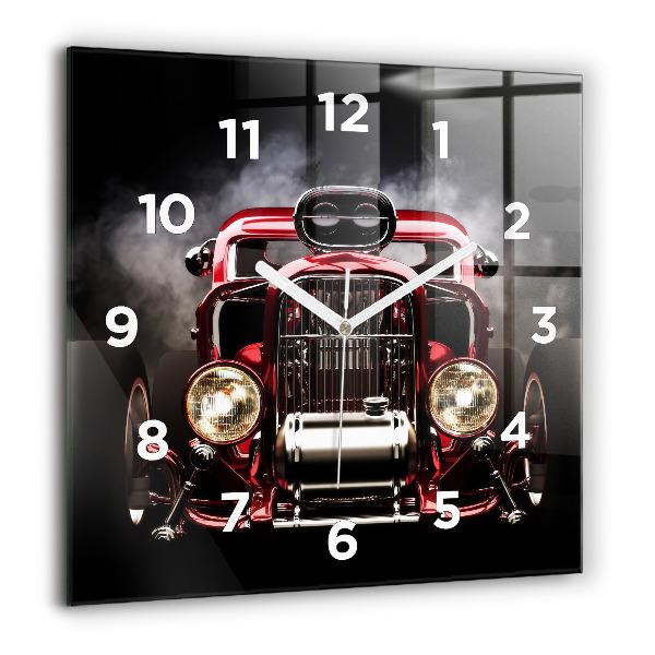 Horloge carrée en verre Vieille voiture vintage