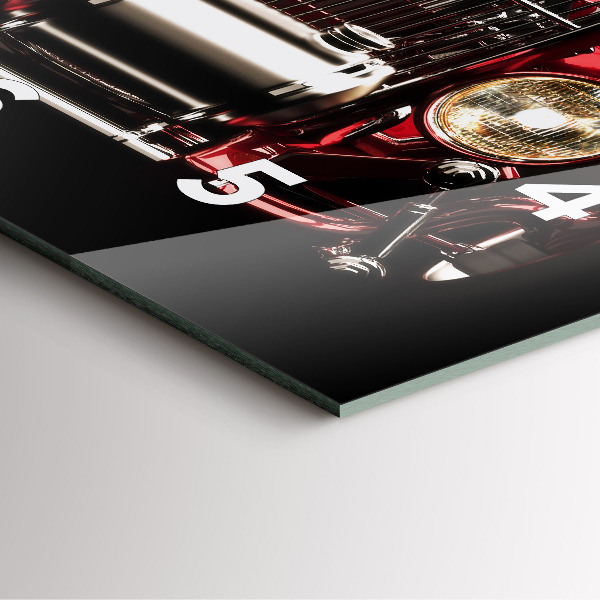 Horloge carrée en verre Vieille voiture vintage