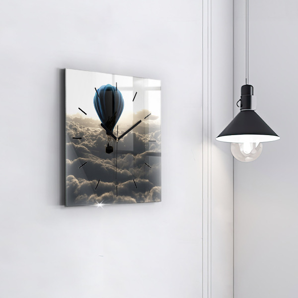 Horloge carrée en verre Ballon dans le ciel