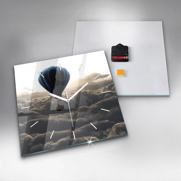 Horloge carrée en verre Ballon dans le ciel