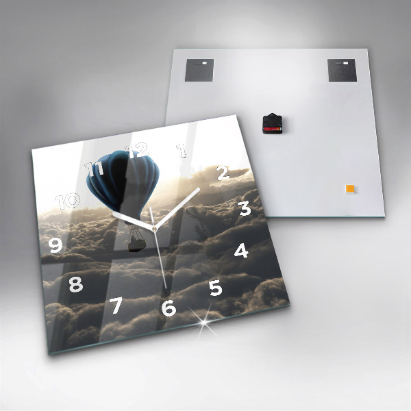 Horloge carrée en verre Ballon dans le ciel