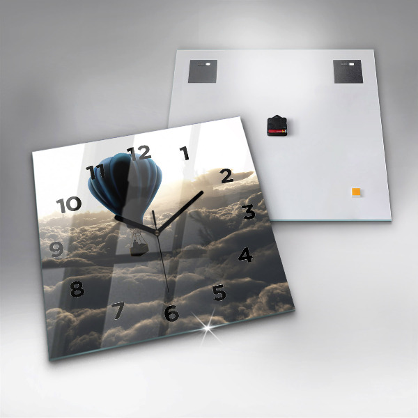 Horloge carrée en verre Ballon dans le ciel