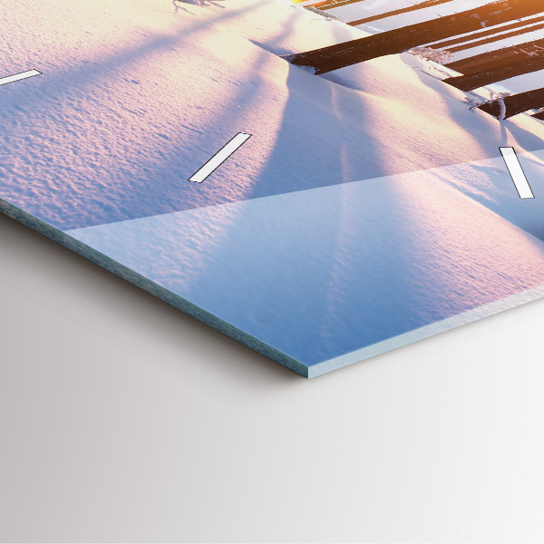 Horloge carrée en verre Forêt du coucher du soleil