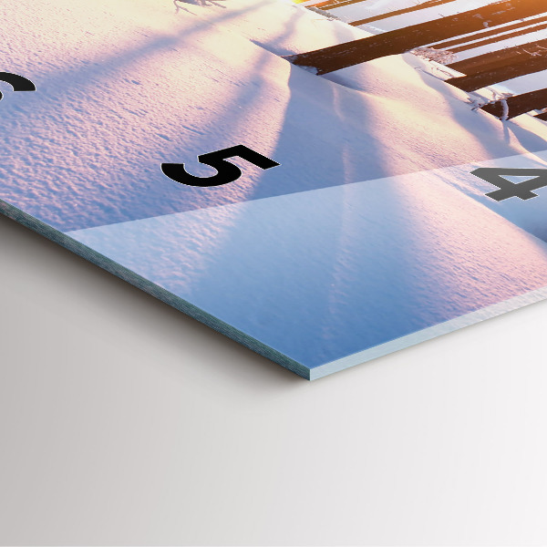 Horloge carrée en verre Forêt du coucher du soleil