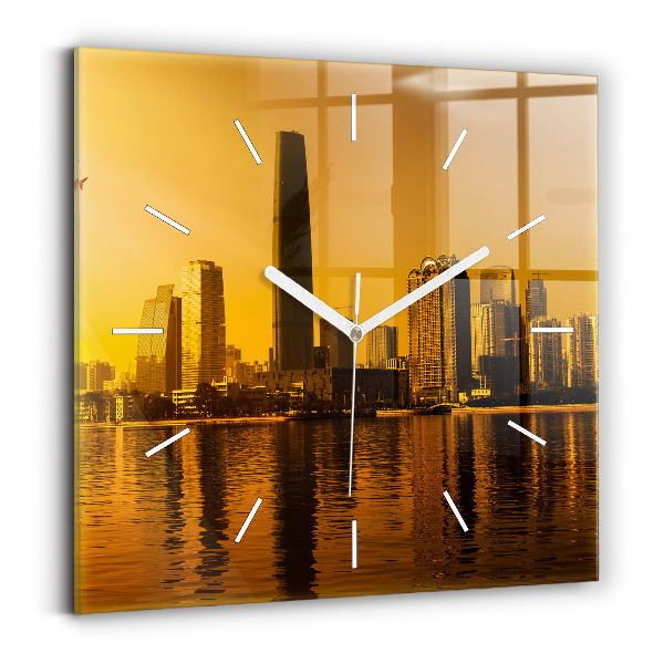 Horloge carrée en verre Rivière Zhujiang