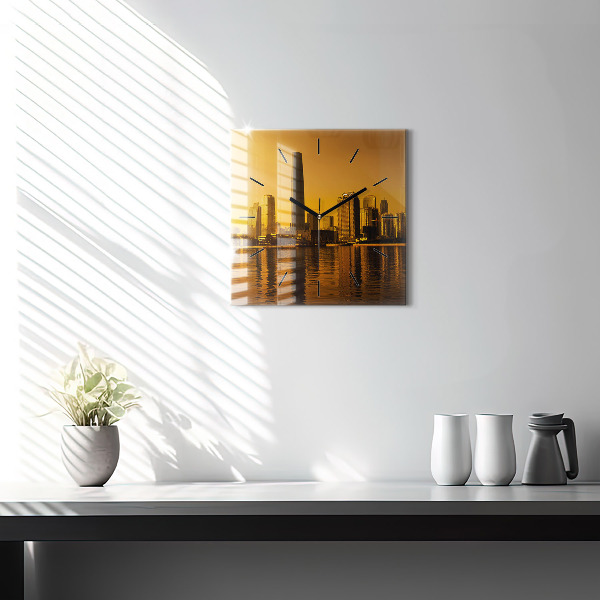 Horloge carrée en verre Rivière Zhujiang