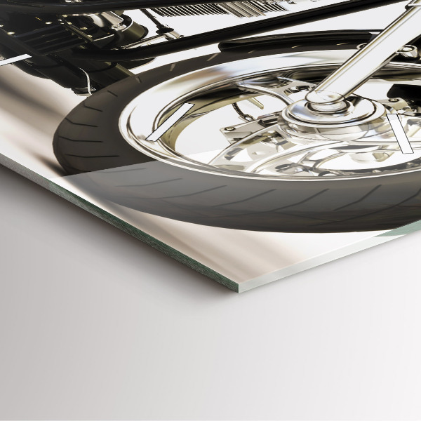 Horloge carrée en verre Moto noire