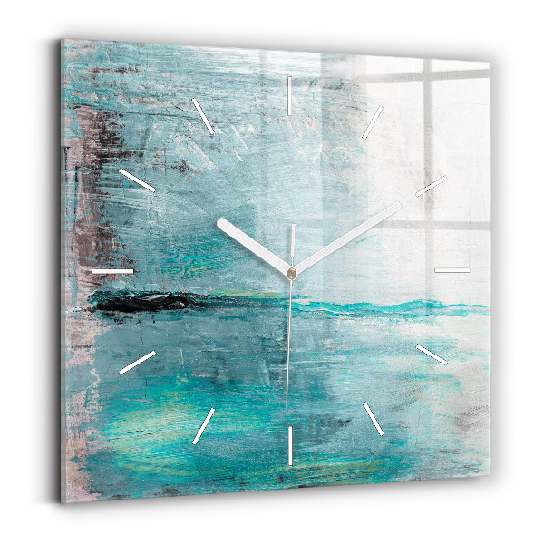 Horloge carrée en verre 'Texture d''huile abstraite'