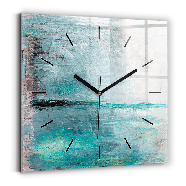 Horloge carrée en verre 'Texture d''huile abstraite'