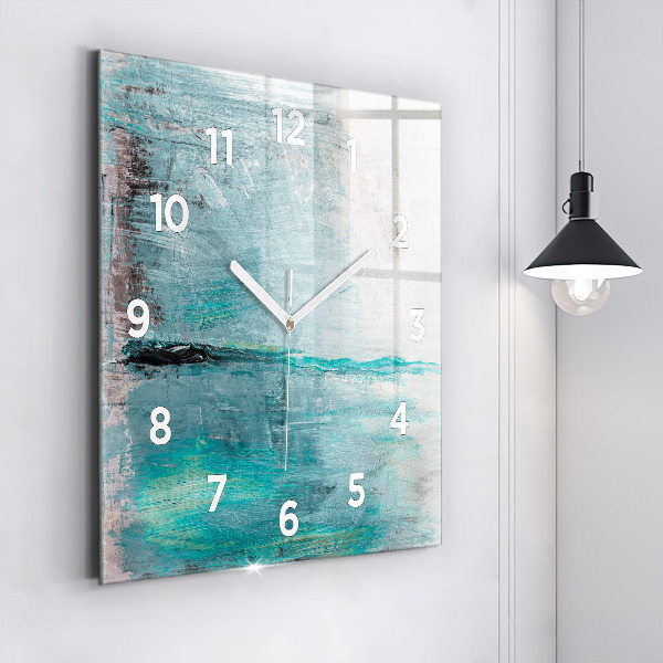 Horloge carrée en verre 'Texture d''huile abstraite'