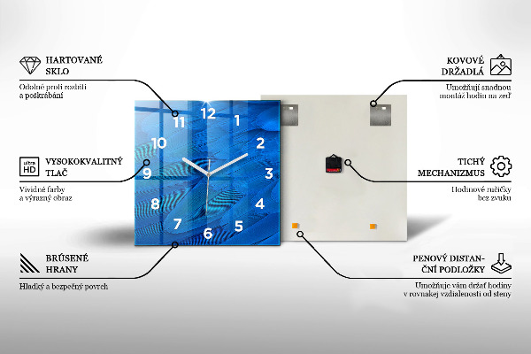 Horloge carrée en verre 'Texture d''huile abstraite'