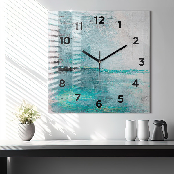 Horloge carrée en verre 'Texture d''huile abstraite'