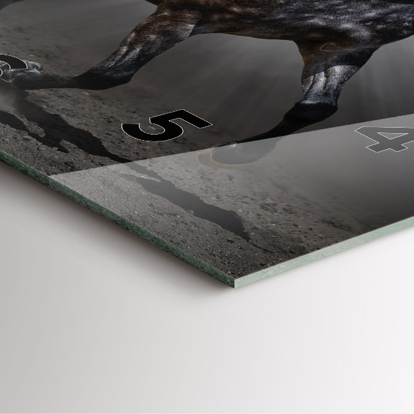 Horloge carrée en verre Cheval au galop