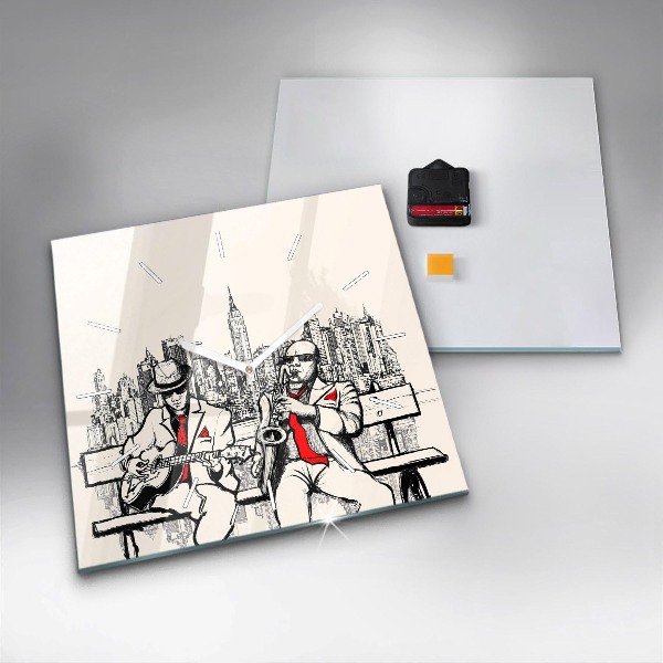 Horloge carrée en verre Jazz à New York