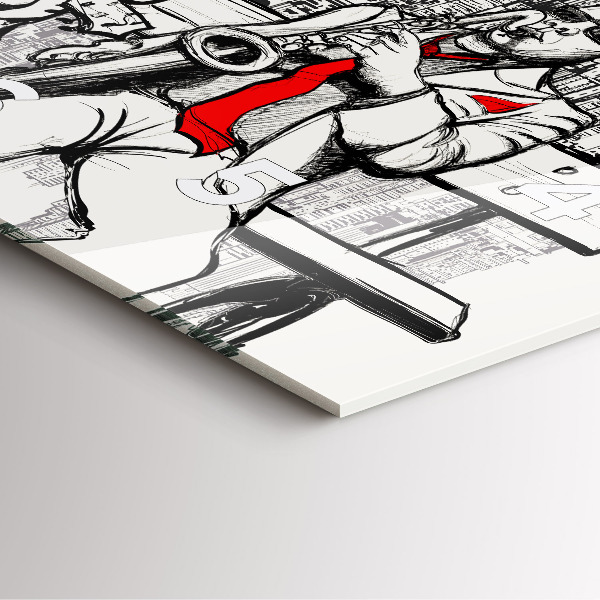 Horloge carrée en verre Jazz à New York