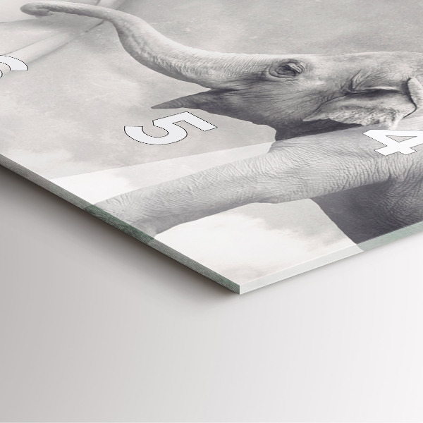 Horloge carrée en verre Éléphant