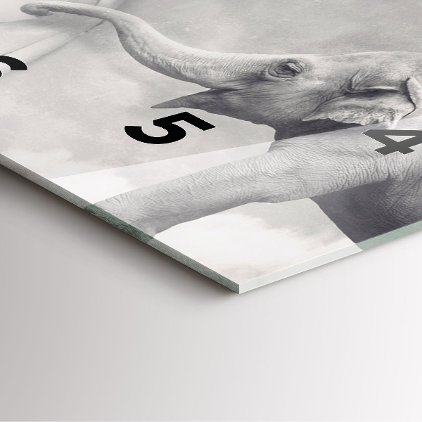 Horloge carrée en verre Éléphant