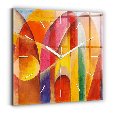 Horloge carrée en verre Art Décoration Abstraction