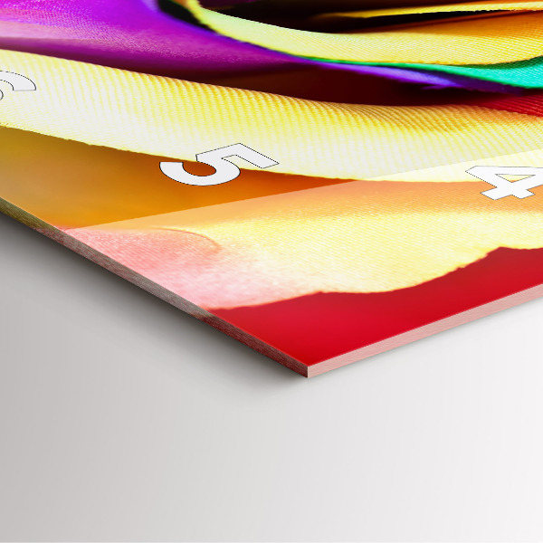 Horloge carrée en verre Rose arc-en-ciel