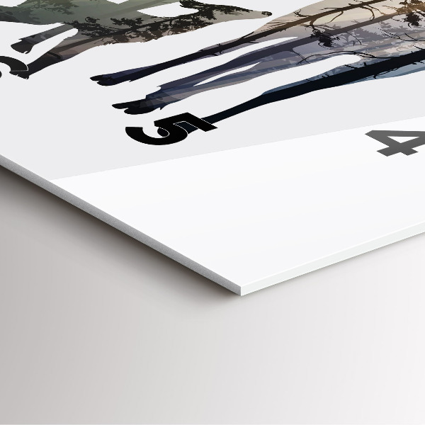 Horloge carrée en verre Famille des cerfs