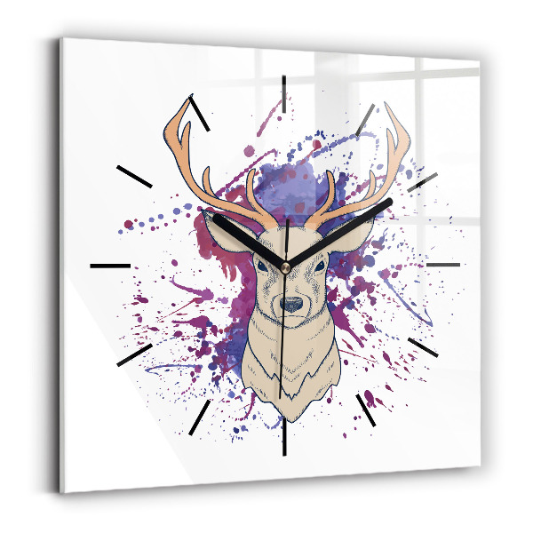 Horloge carrée en verre Illustration vectorielle de cerf