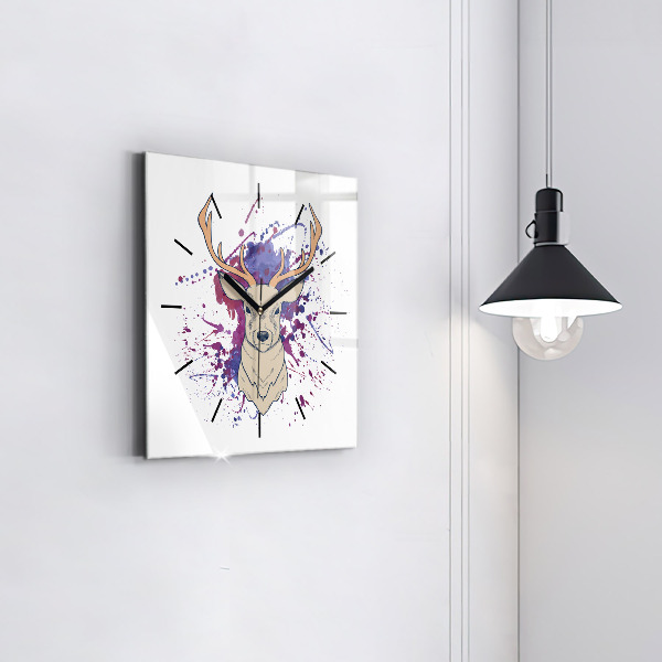 Horloge carrée en verre Illustration vectorielle de cerf