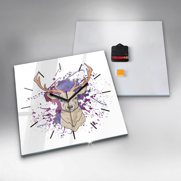 Horloge carrée en verre Illustration vectorielle de cerf