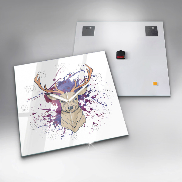 Horloge carrée en verre Illustration vectorielle de cerf