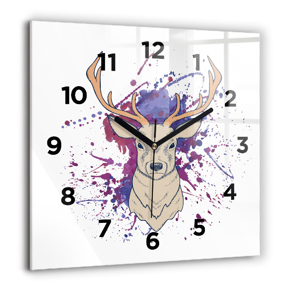 Horloge carrée en verre Illustration vectorielle de cerf