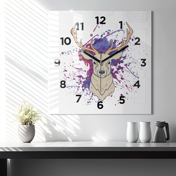 Horloge carrée en verre Illustration vectorielle de cerf
