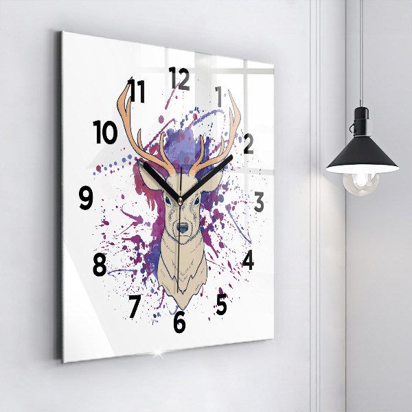 Horloge carrée en verre Illustration vectorielle de cerf