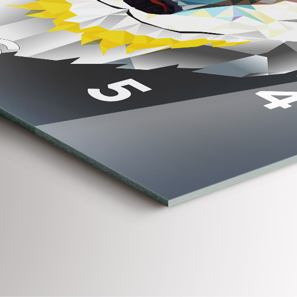 Pendule carrée en verre Tête de loup