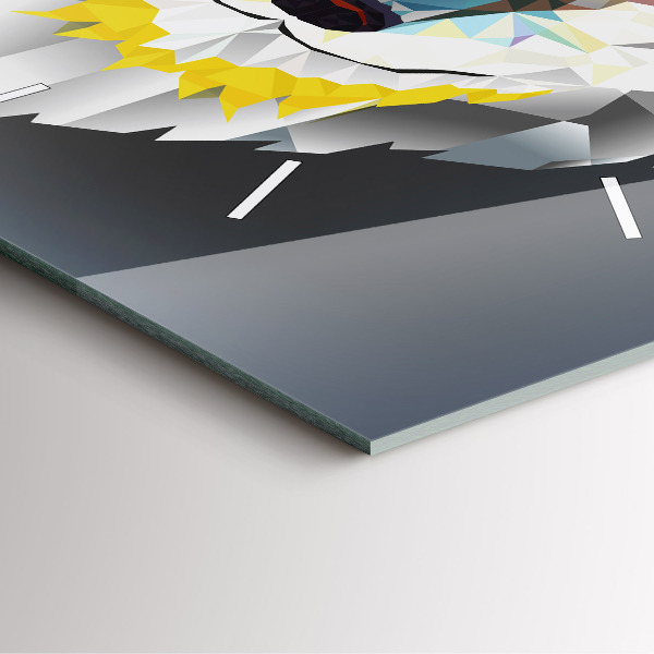 Pendule carrée en verre Tête de loup