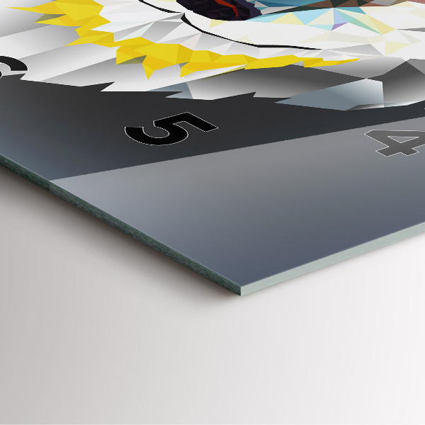 Pendule carrée en verre Tête de loup