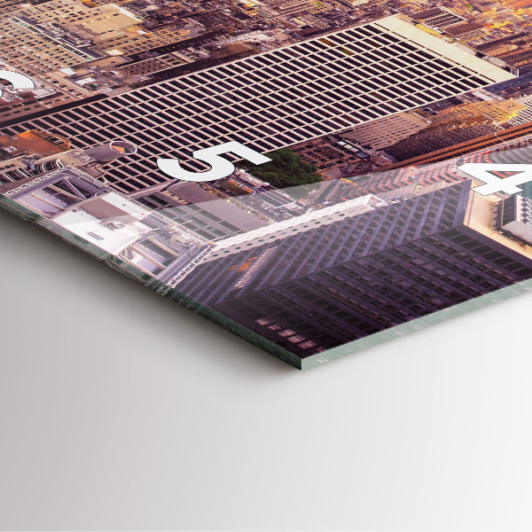 Pendule carrée en verre Coucher de soleil à New York